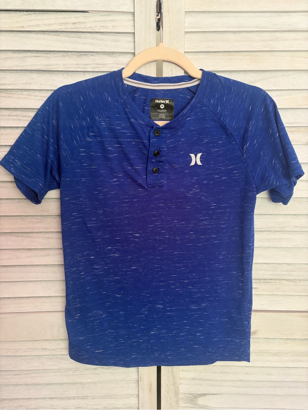 Hurley Men's Royal Blue Short Sleeve Henley Tee